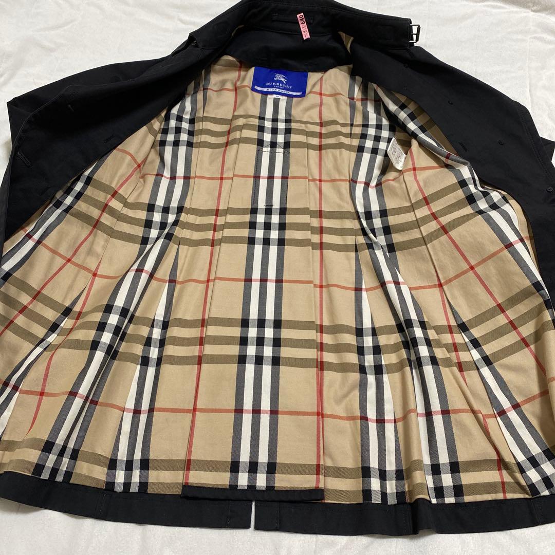 ✨Burberry Blue label ブラック コート　チェック裏地