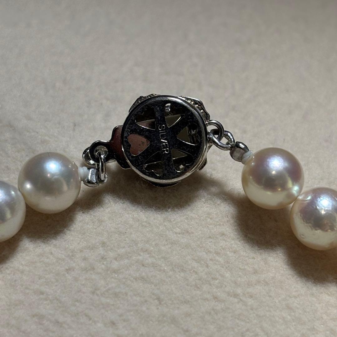 【テリ抜群✨】あこや真珠　パール　ネックレス　ピンク　約7.0-7.5 本真珠