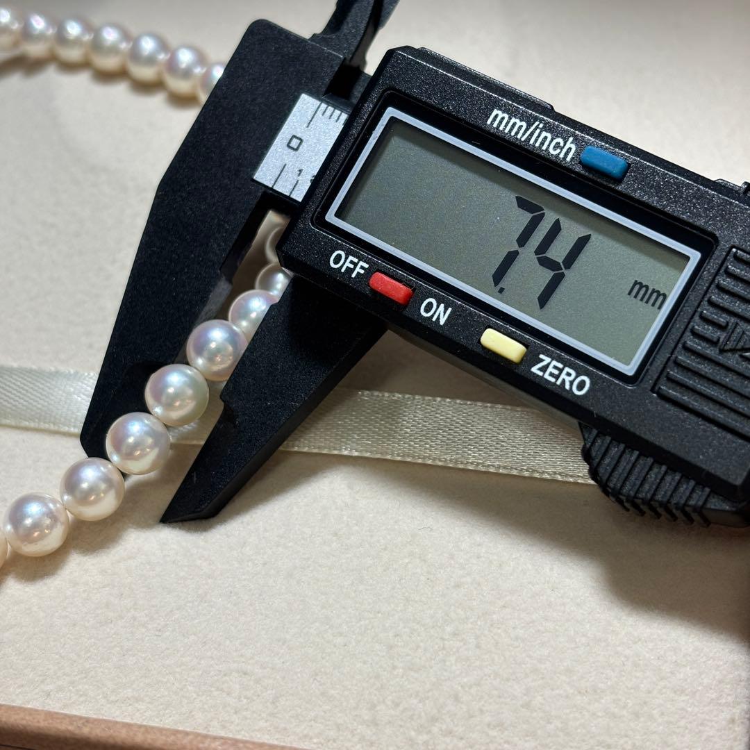 【テリ抜群✨】あこや真珠　パール　ネックレス　ピンク　約7.0-7.5 本真珠