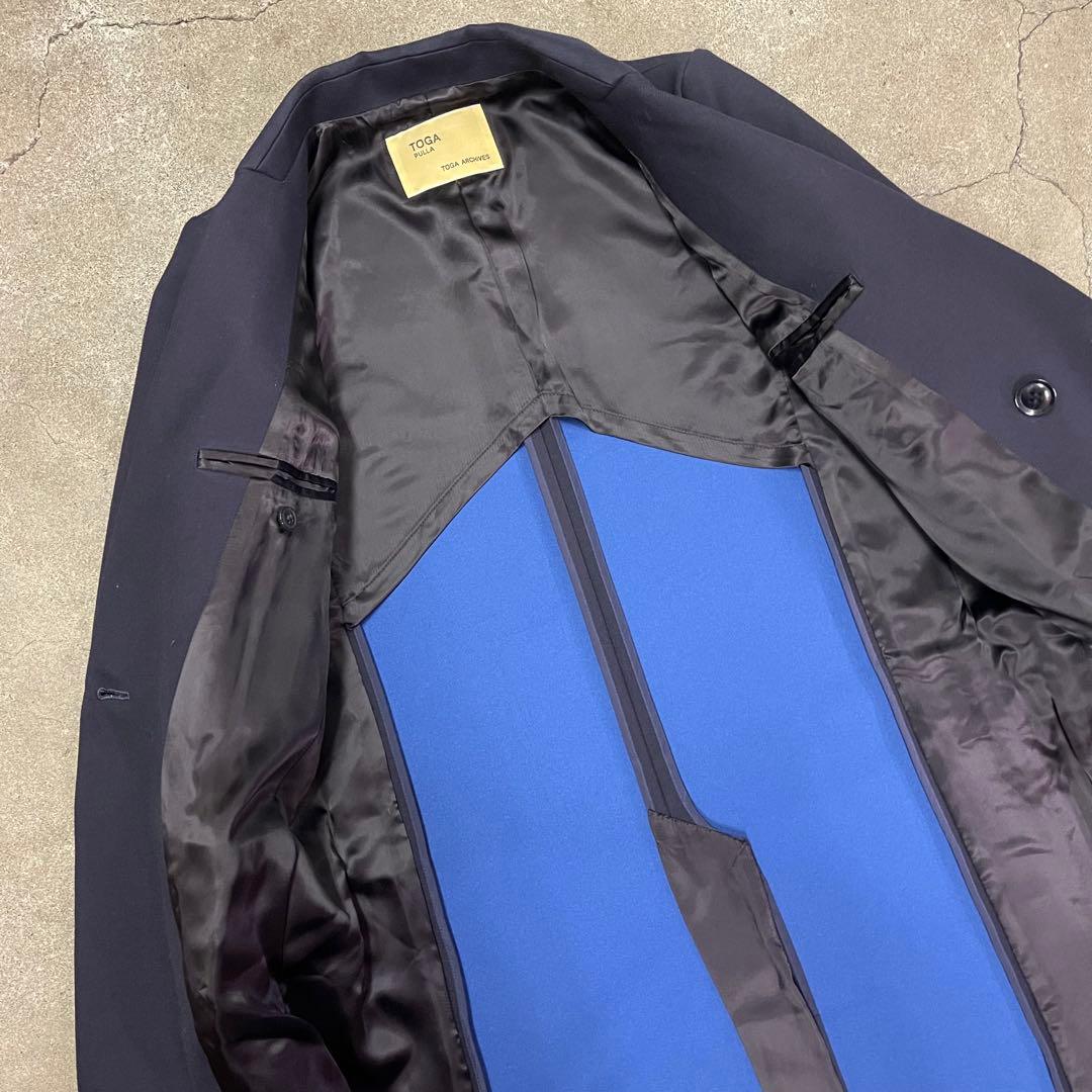 TOGA PULLA ダブル チェスターコート ネイビー