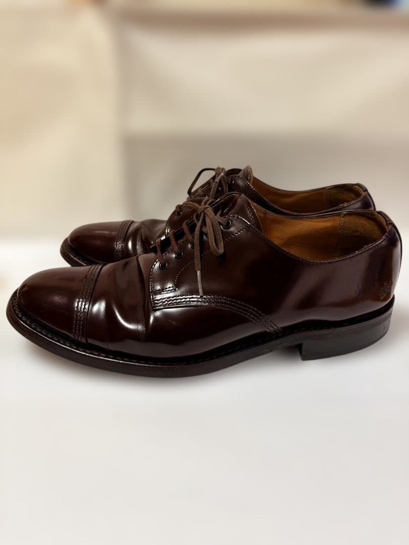 サンダース ミリタリーダービー レザー キャップトゥシューズ 英国 製 短靴