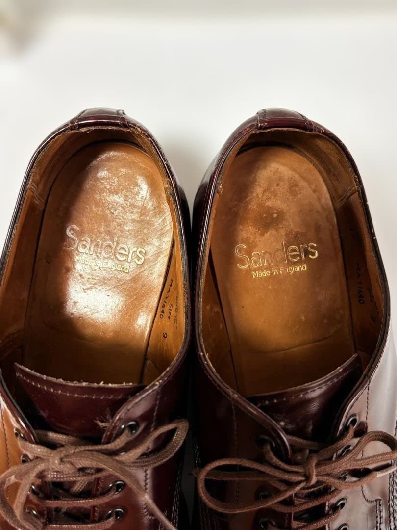 サンダース ミリタリーダービー レザー キャップトゥシューズ 英国 製 短靴