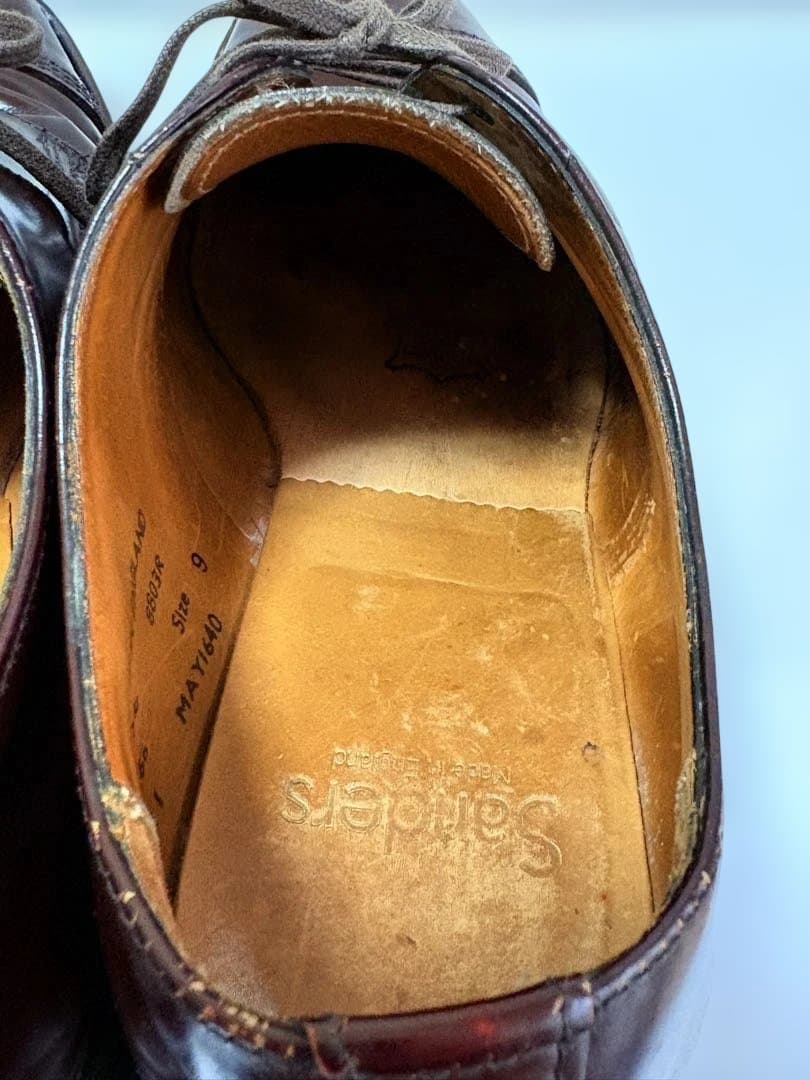 サンダース ミリタリーダービー レザー キャップトゥシューズ 英国 製 短靴