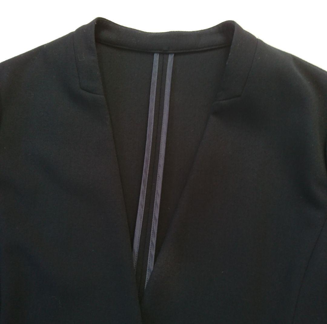 SOEJU✨ウールライク ノーカラージャケット L ネイビー ソージュ