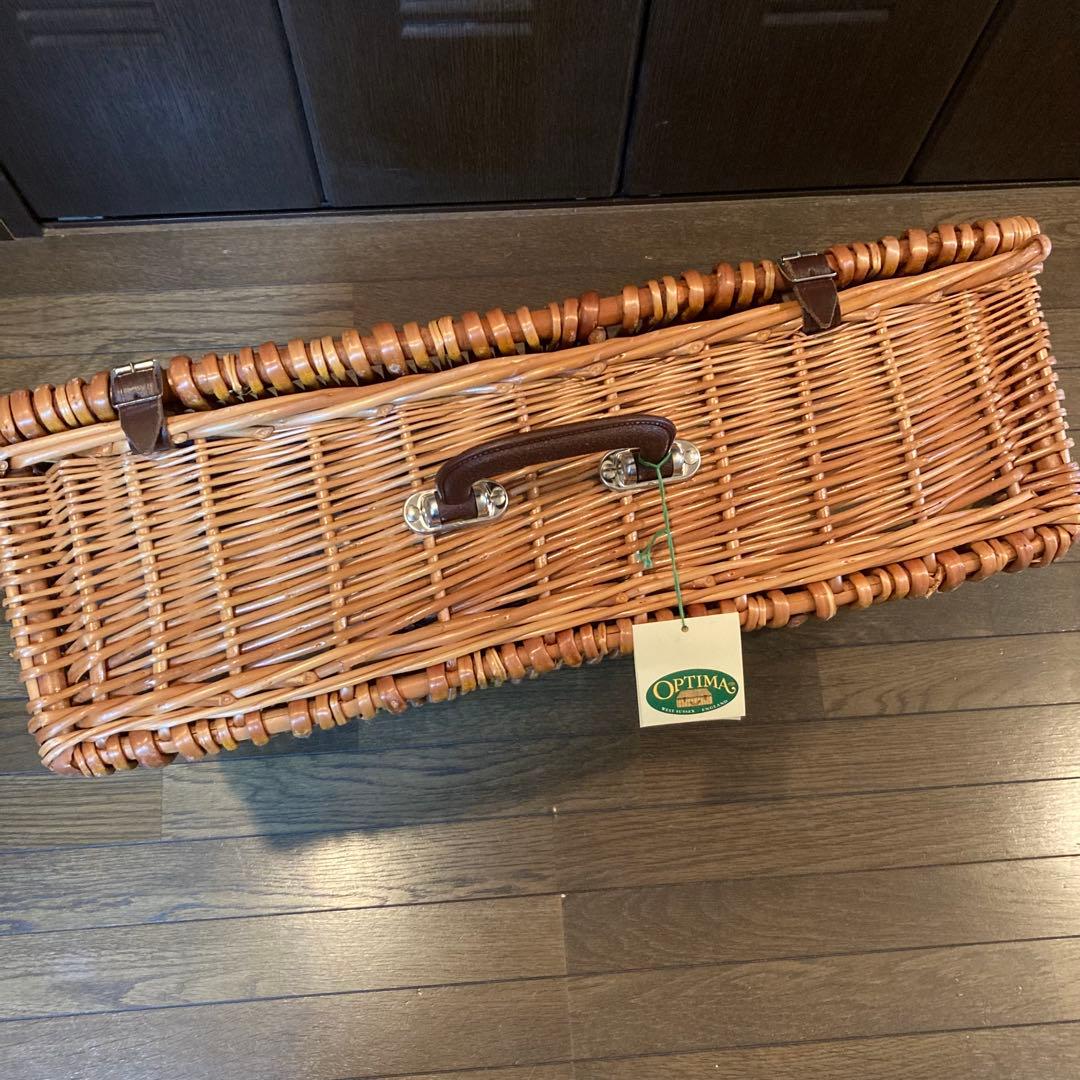 未開封 英国製 ピクニックバスケット OPTIMA ヴィンテージ 4人用