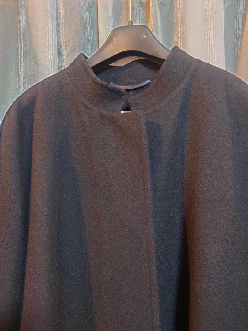 新品同様☆MAXMARA白タグ☆クチートアマーノコート☆ダークネイビー☆L