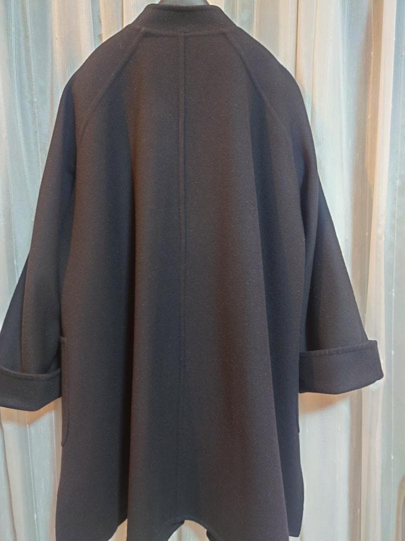 新品同様☆MAXMARA白タグ☆クチートアマーノコート☆ダークネイビー☆L