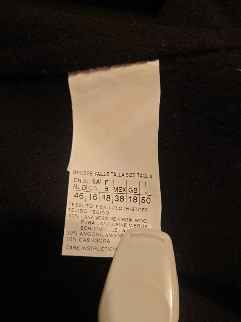 新品同様☆MAXMARA白タグ☆クチートアマーノコート☆ダークネイビー☆L