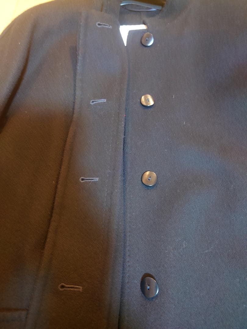 新品同様☆MAXMARA白タグ☆クチートアマーノコート☆ダークネイビー☆L