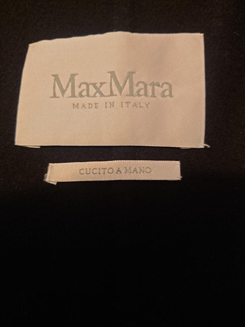 新品同様☆MAXMARA白タグ☆クチートアマーノコート☆ダークネイビー☆L