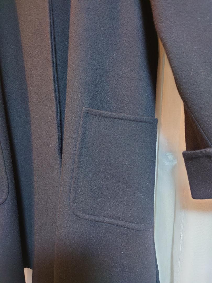 新品同様☆MAXMARA白タグ☆クチートアマーノコート☆ダークネイビー☆L