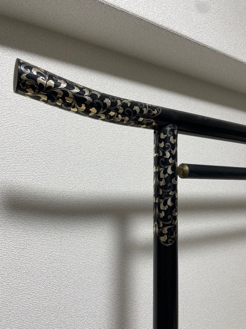 【衣桁】黒の木製