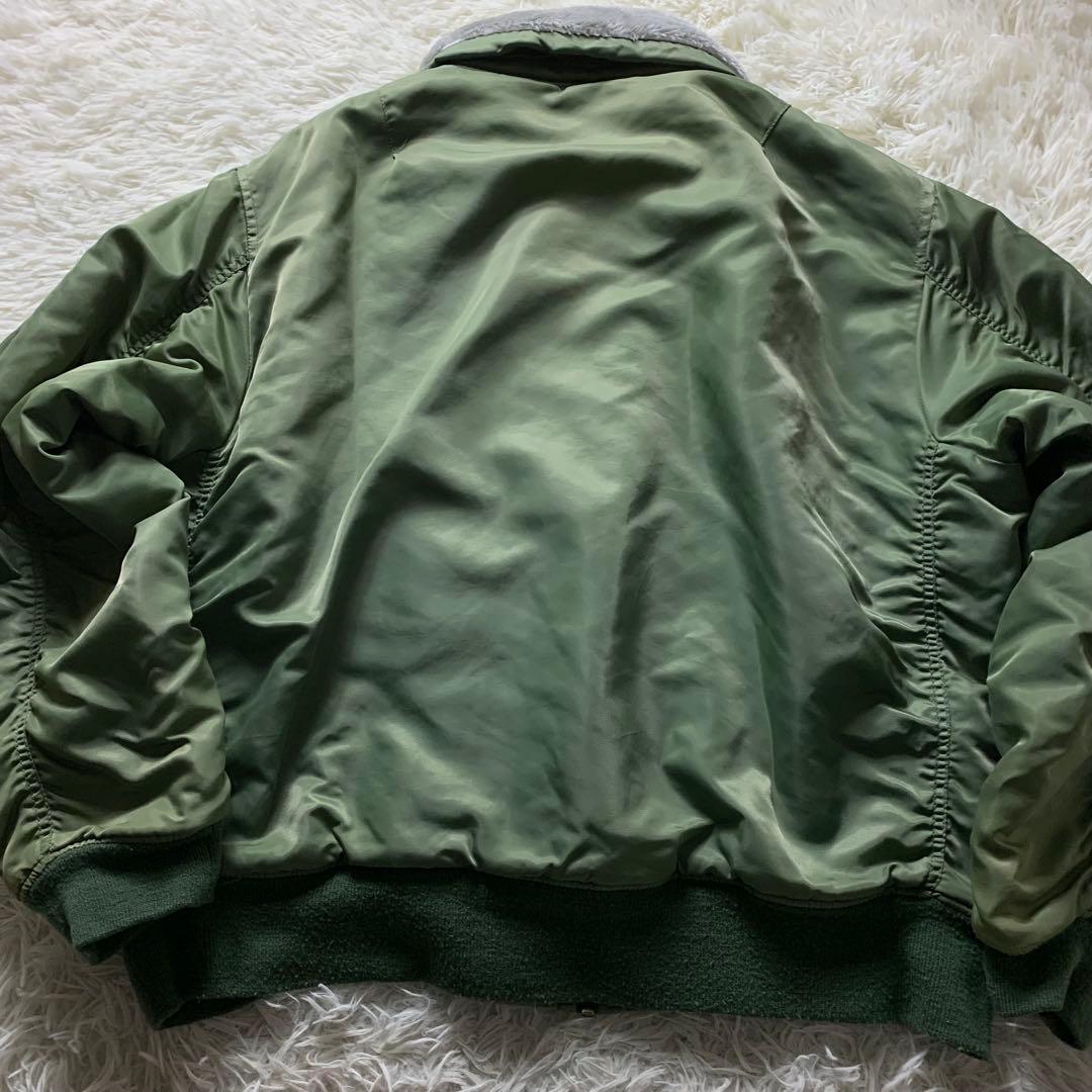 【雰囲気抜群】K CREW フライトジャケット B-15 カーキ LL