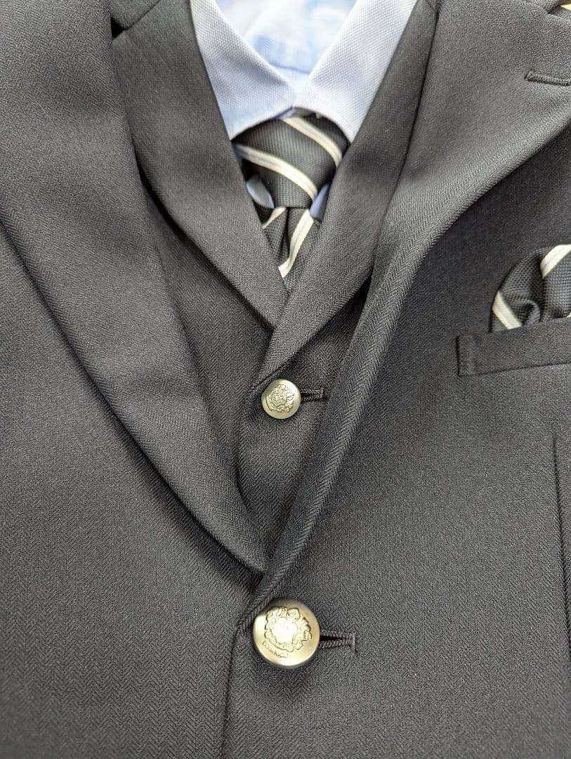 美品 ワンダーファクトリー スーツ 160 スリーピース 6点セット ネイビー