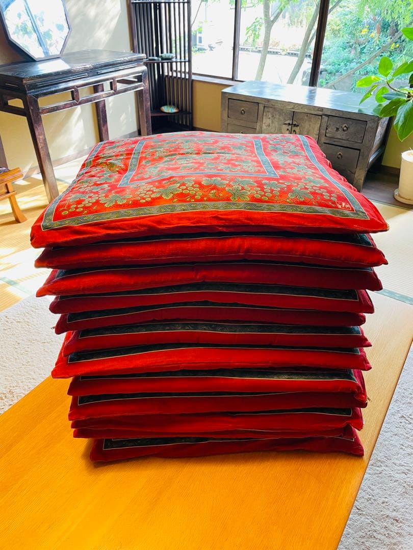 【西川カバー×中材付き】座布団12枚セット銘仙判55×59 和柄 日本製 来客用