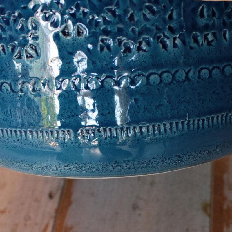 アンブレラスタンド イタリア製 ブルーの陶器傘立て クラシック 114-177