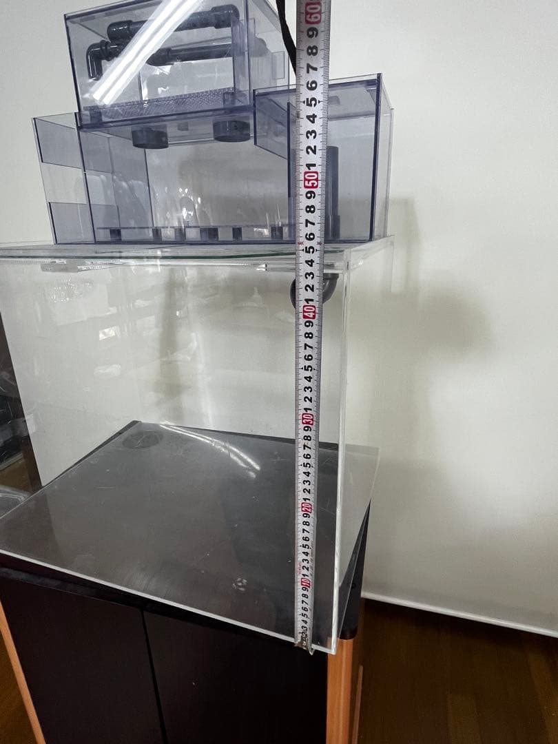 アクリル水槽 上部濾過槽　キャビネット付き　引き取り限定