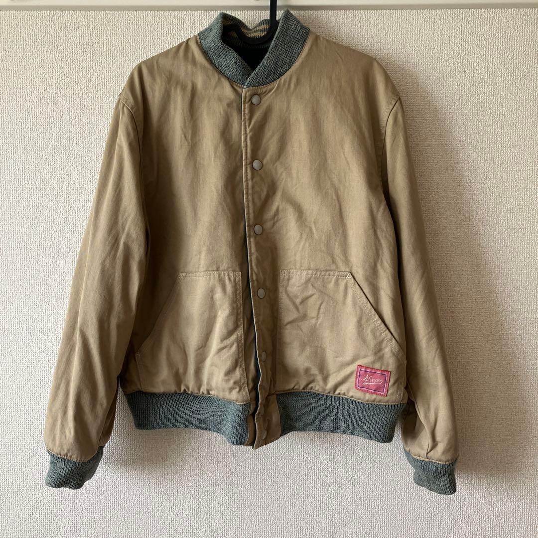 45rpm スタジャン飛行機　リバーシブル　グリーン/ベージュ