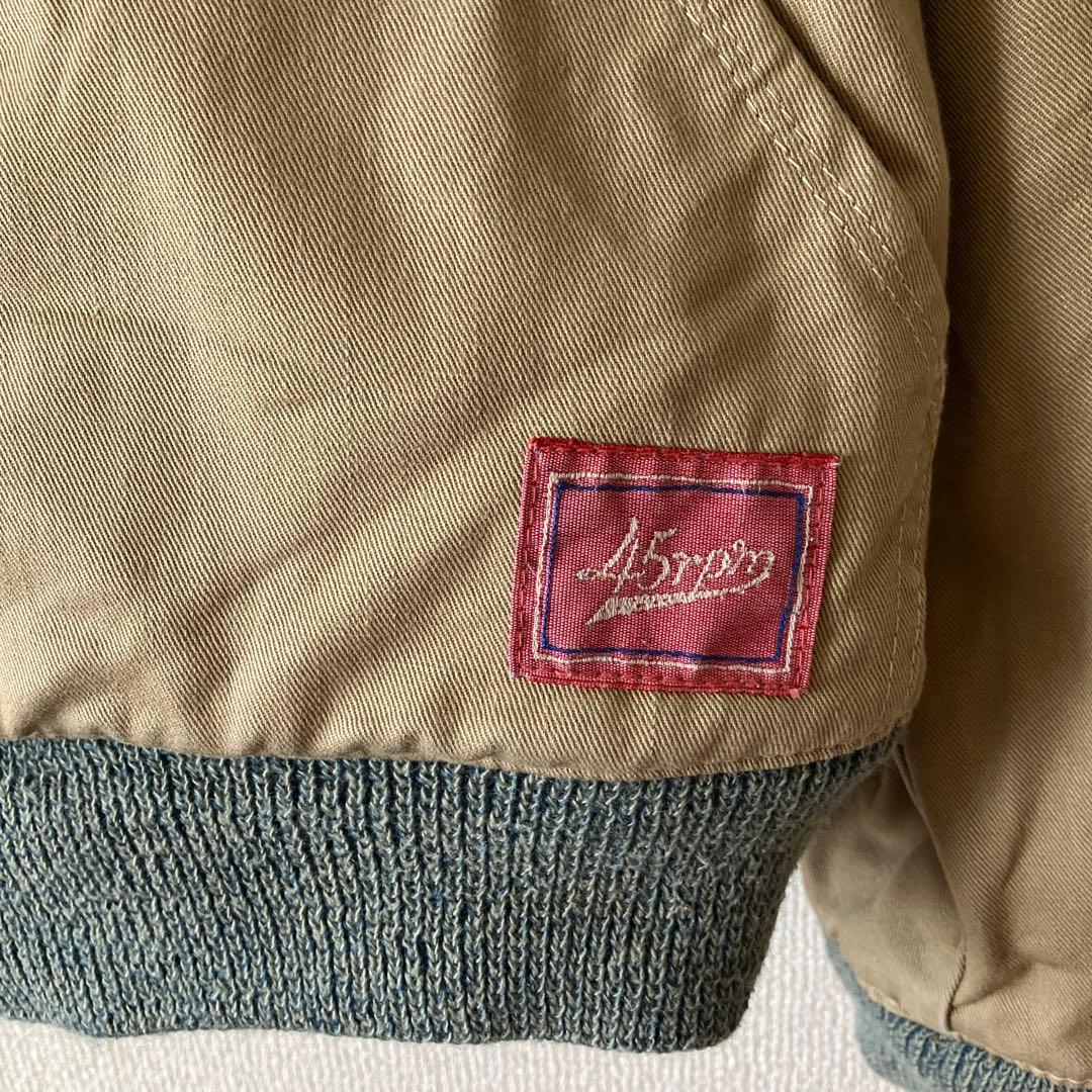 45rpm スタジャン飛行機　リバーシブル　グリーン/ベージュ