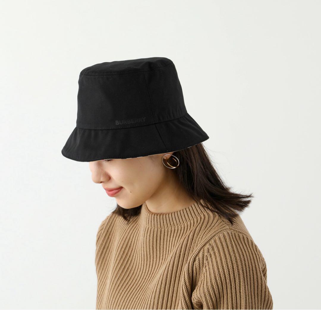 BURBERRY バケットハット ベージュストライプ