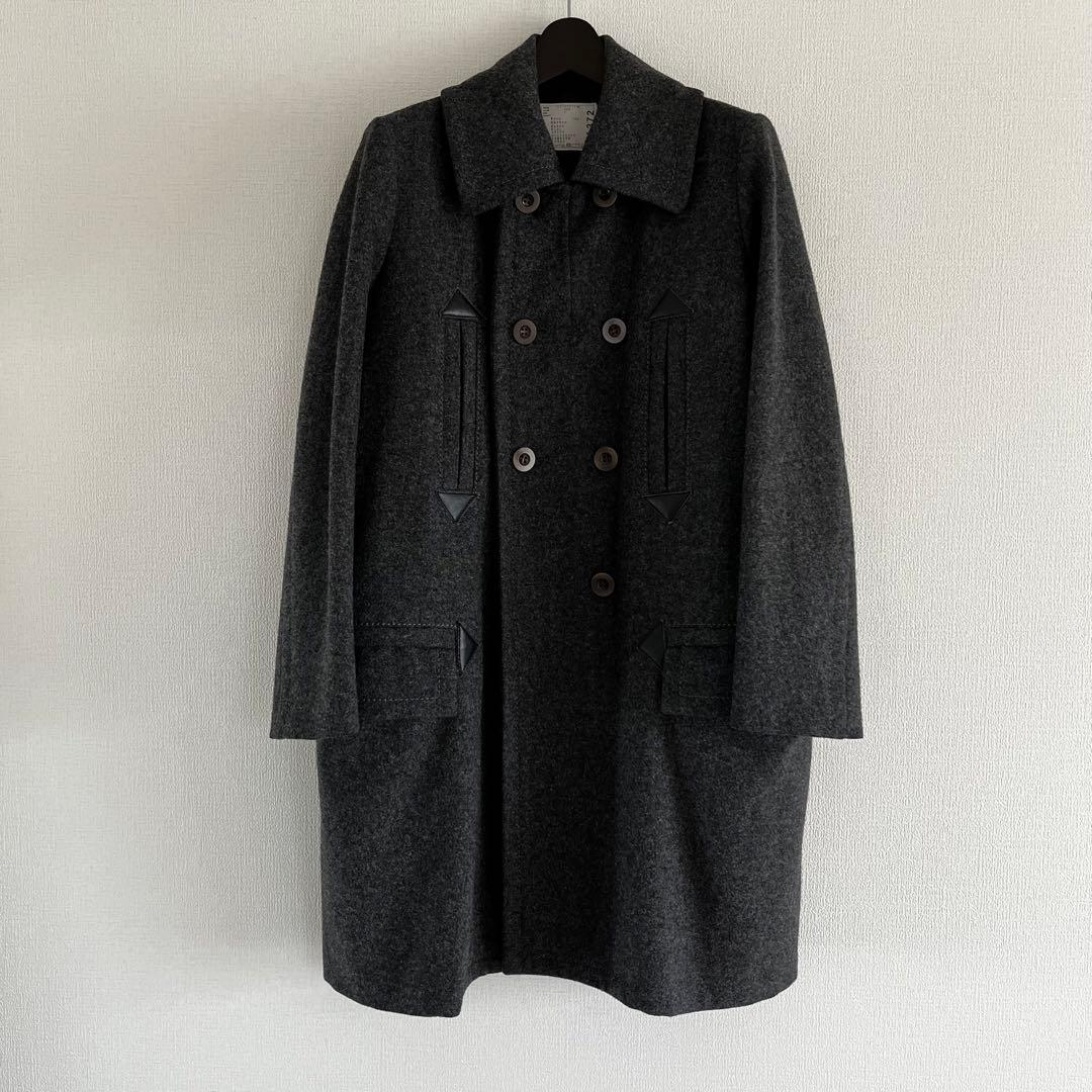 sacai 17AW メルトン ピーコート グレー