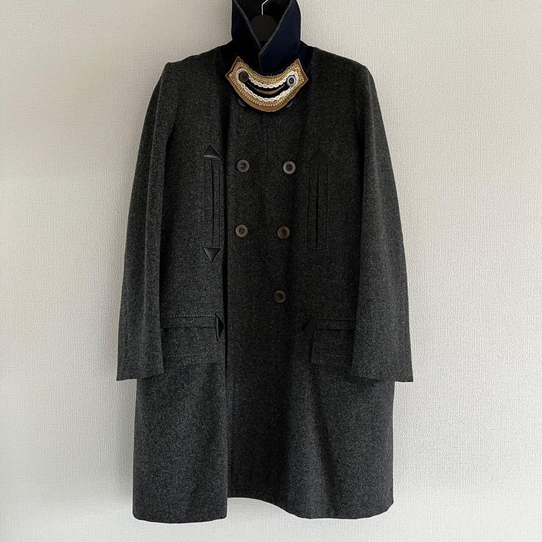 sacai 17AW メルトン ピーコート グレー