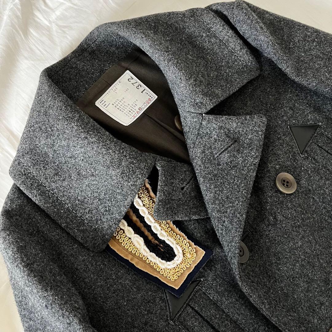 sacai 17AW メルトン ピーコート グレー