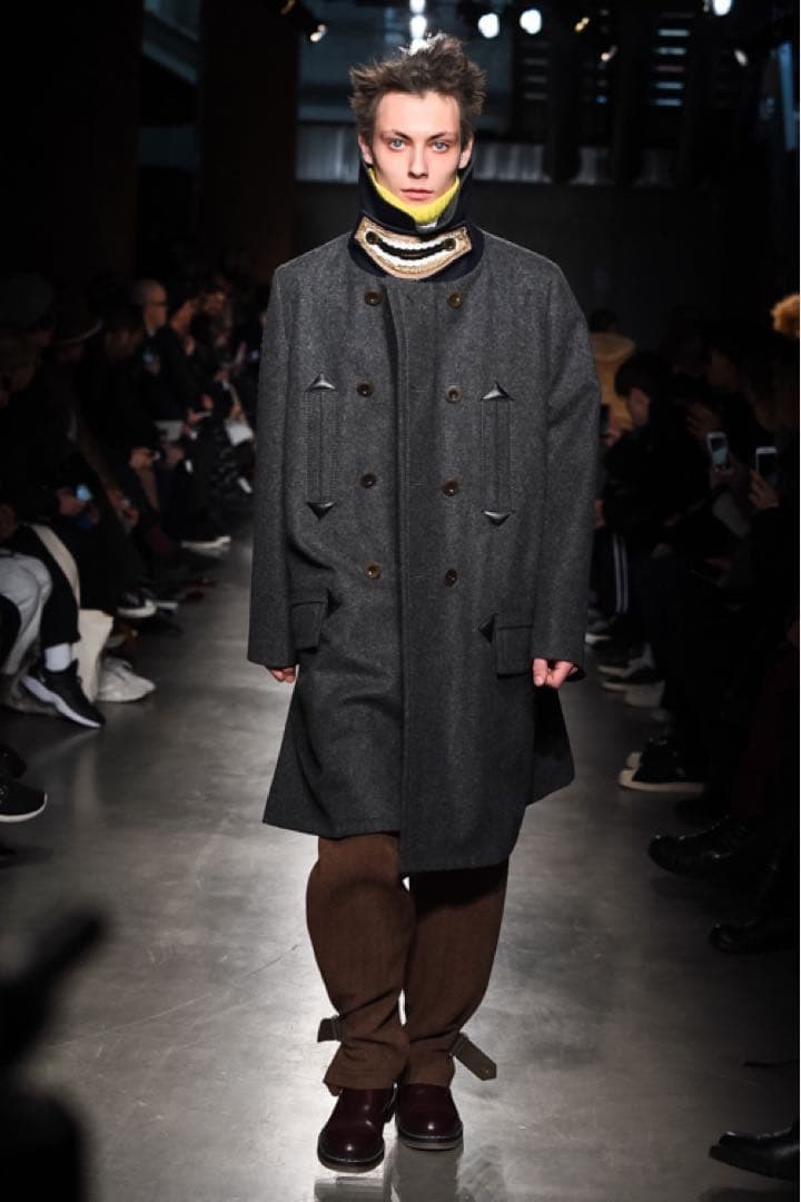 sacai 17AW メルトン ピーコート グレー