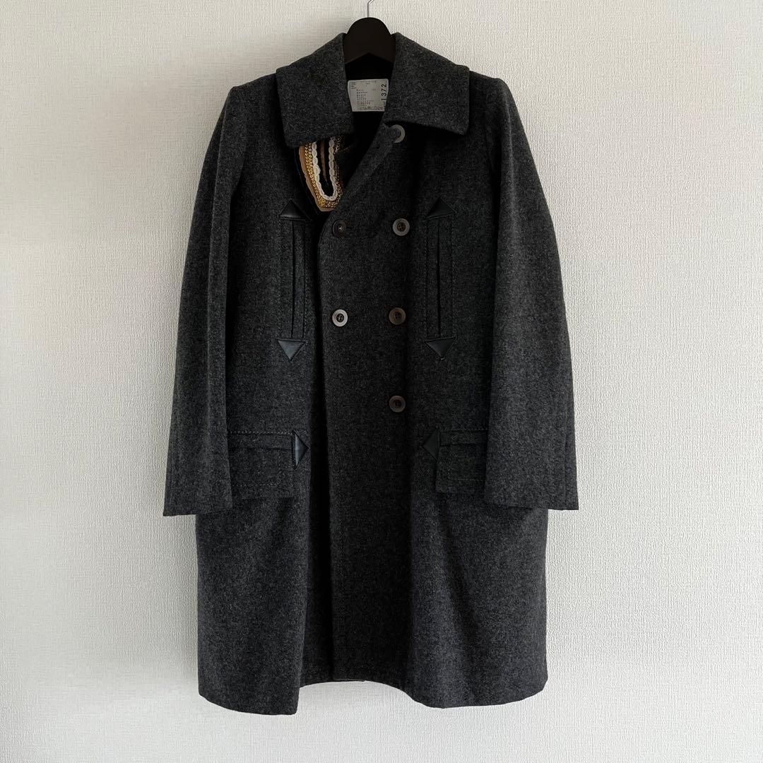 sacai 17AW メルトン ピーコート グレー