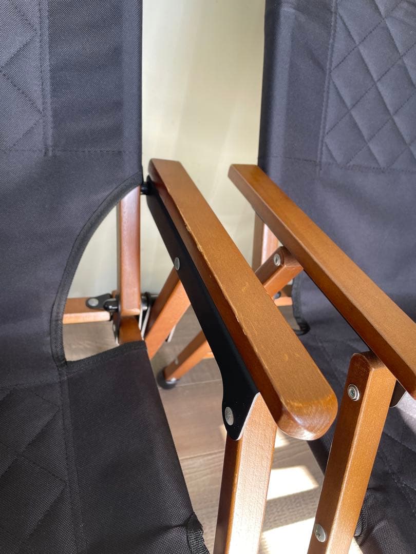 QUICK CAMP クイックキャンプ ウッドローチェア 黒　2脚セット