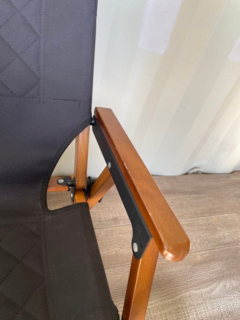 QUICK CAMP クイックキャンプ ウッドローチェア 黒　2脚セット