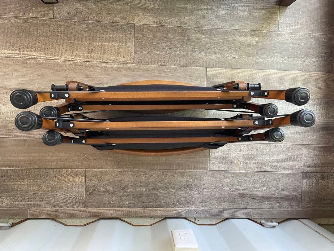 QUICK CAMP クイックキャンプ ウッドローチェア 黒　2脚セット