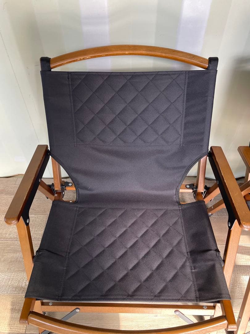 QUICK CAMP クイックキャンプ ウッドローチェア 黒　2脚セット