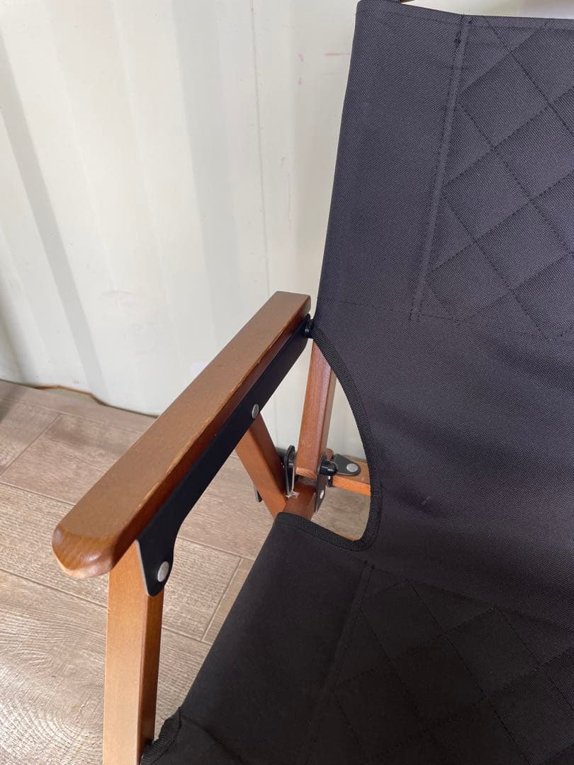 QUICK CAMP クイックキャンプ ウッドローチェア 黒　2脚セット