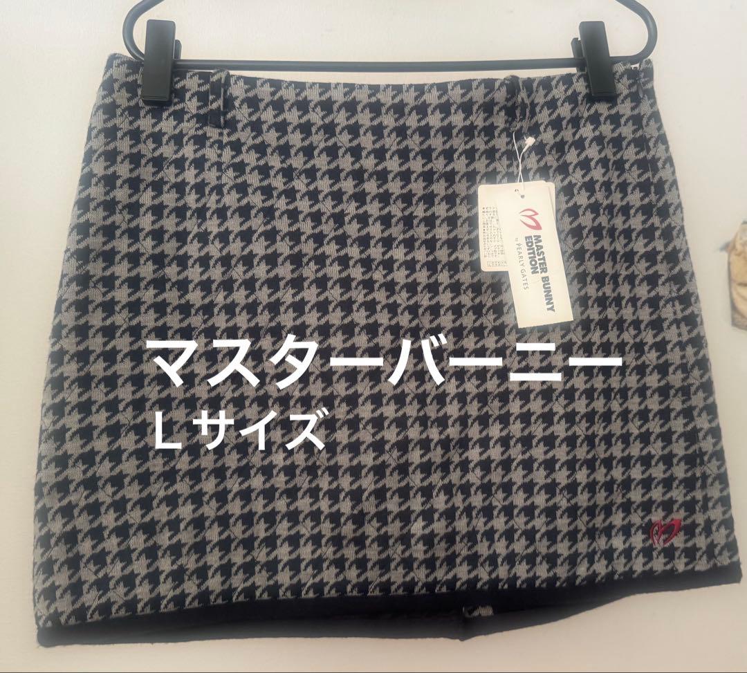 Ｌ　パーリーゲイツMASTER BUNNY【ハウンドトゥース】中綿入りスカート