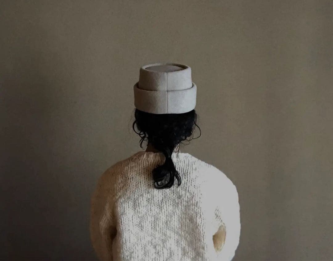 mite えん帽子 モッサー生地／ライトベージュ