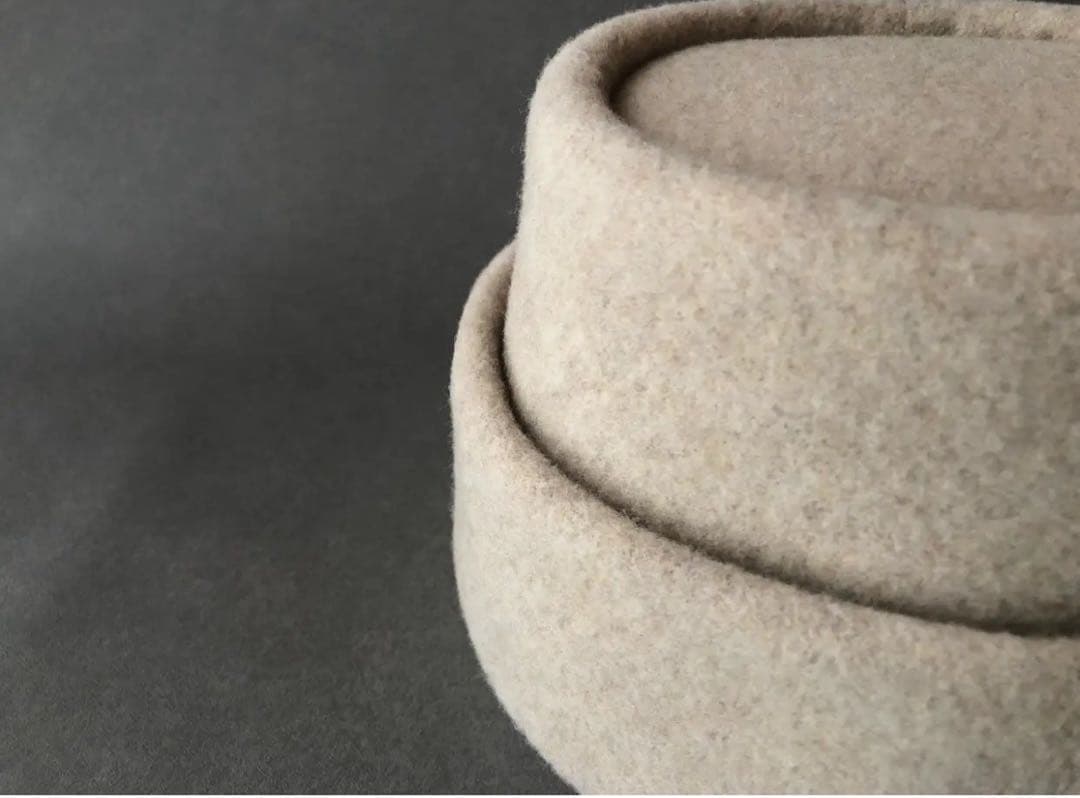 mite えん帽子 モッサー生地／ライトベージュ