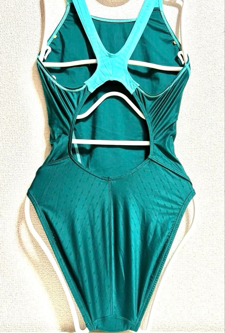 arena 競泳水着 Ｌ ひし形模様 超光沢 グリーン ハイカット アリーナ