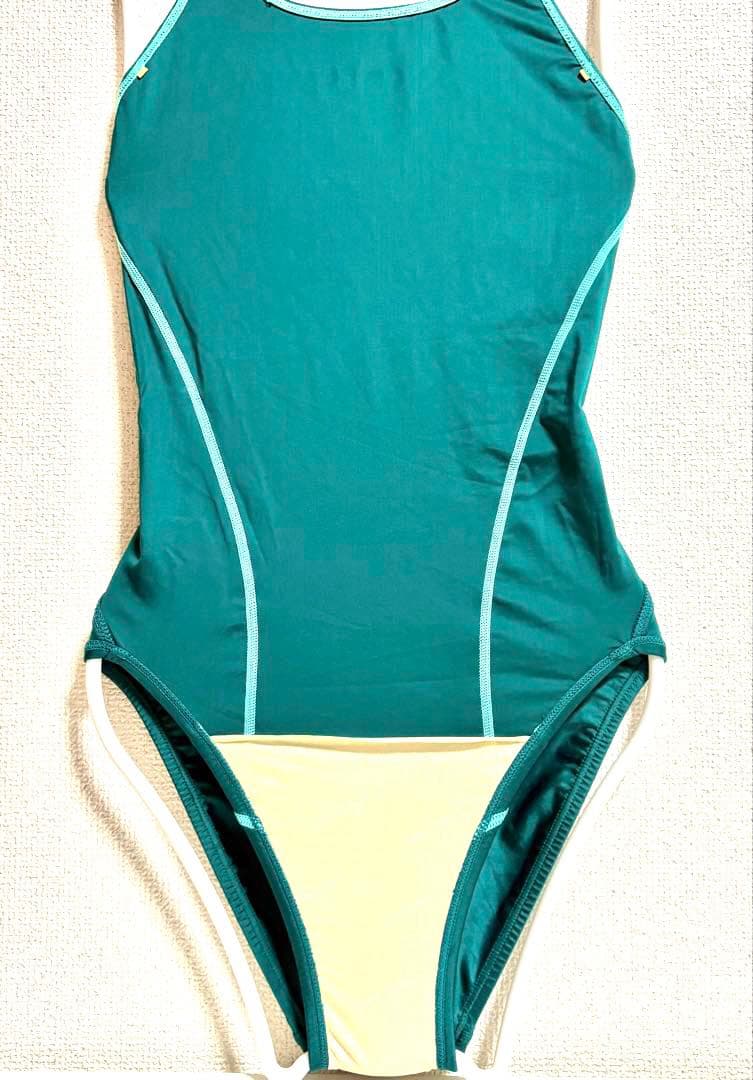 arena 競泳水着 Ｌ ひし形模様 超光沢 グリーン ハイカット アリーナ