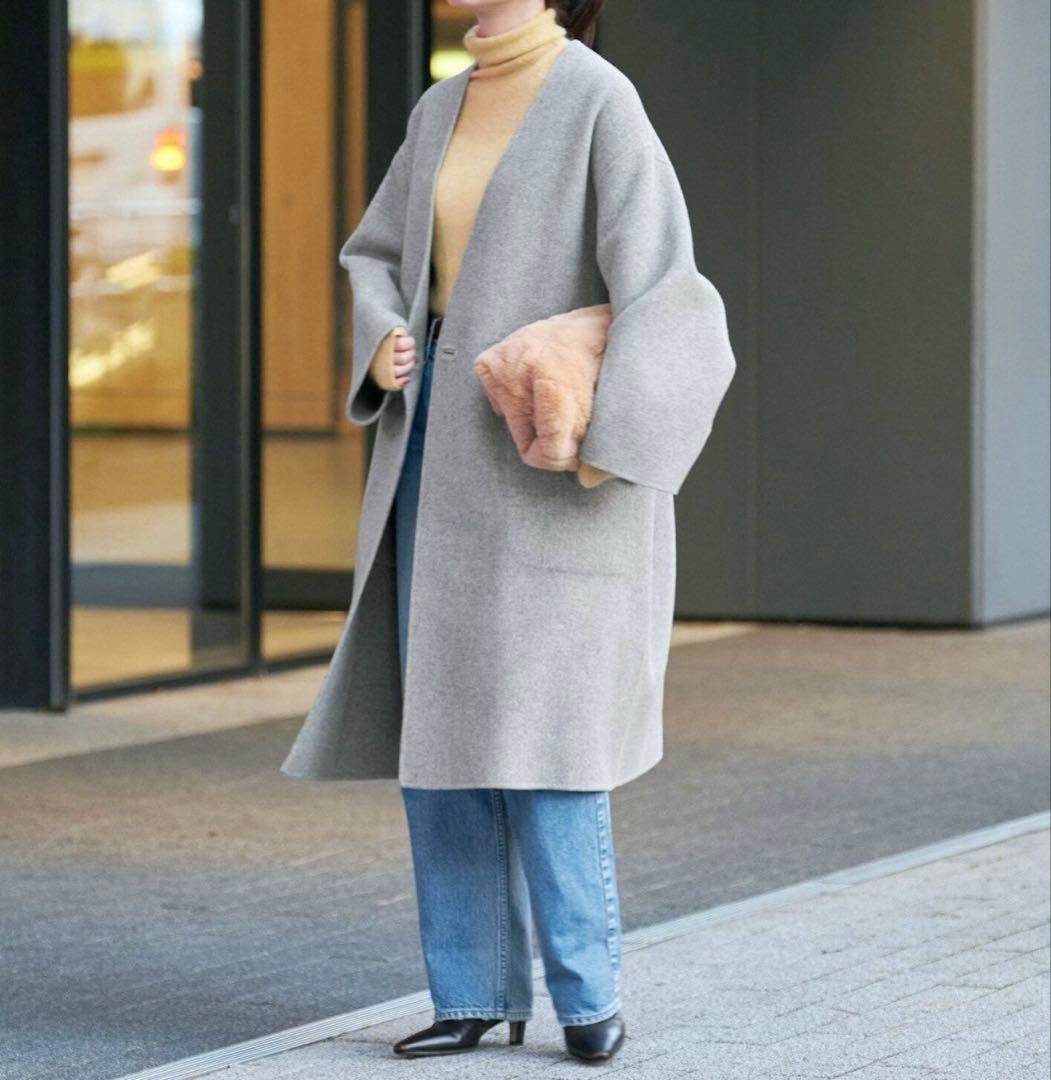 IENA ダブルフェイスVネックコート