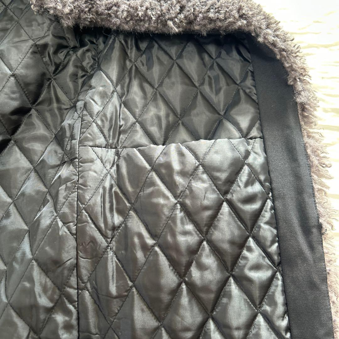 Gypsohila Teddy Vest ダークグレー ロングベスト