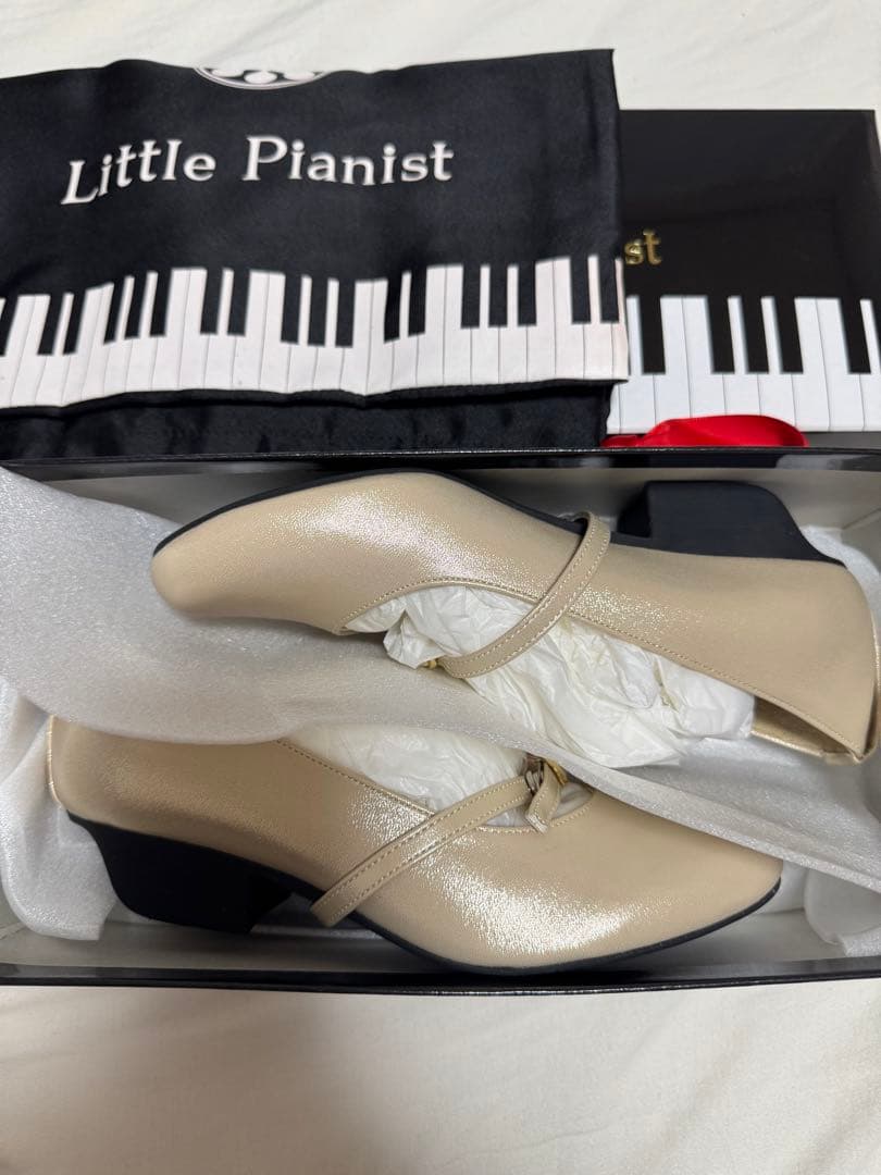 Little Pianist ゴールド ピアノシューズ 21.5cm