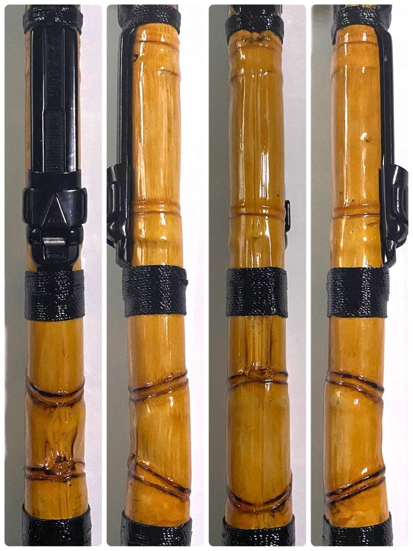 穴釣り竿 伊勢海老竿 ハンドメイド ロッド 竹 テトラ 和竿 漆塗り 研ぎ出し