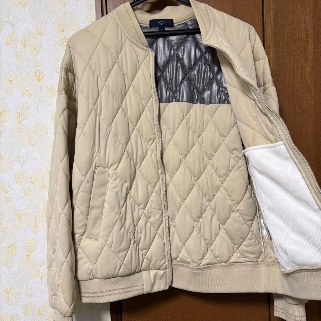 Callaway レディース キルティング ジャケット ベージュ LLサイズ