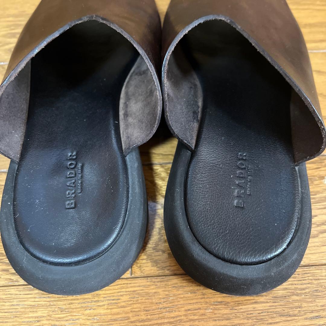 BRADOR 厚底レザーサンダル　38 ダークブラウン　　ブラドール　イタリア製