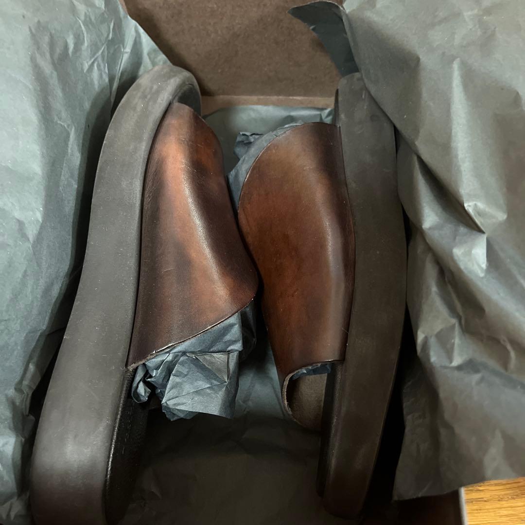 BRADOR 厚底レザーサンダル　38 ダークブラウン　　ブラドール　イタリア製