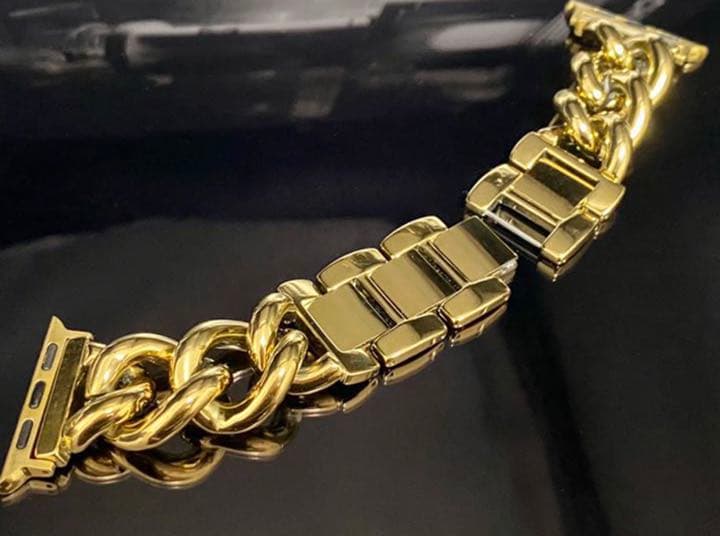 アップルウォッチ用カスタムベゼルダイヤカバーベルトセット　シルバー925刻印あり