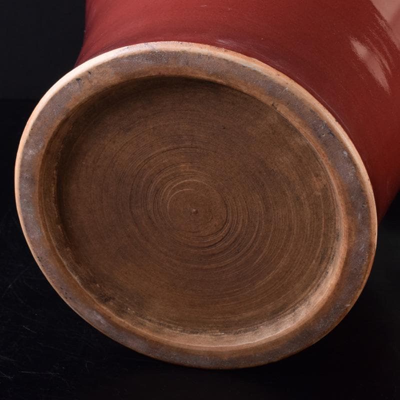 中国　缸豆紅釉　龍文瓶　梅瓶　M　7313A