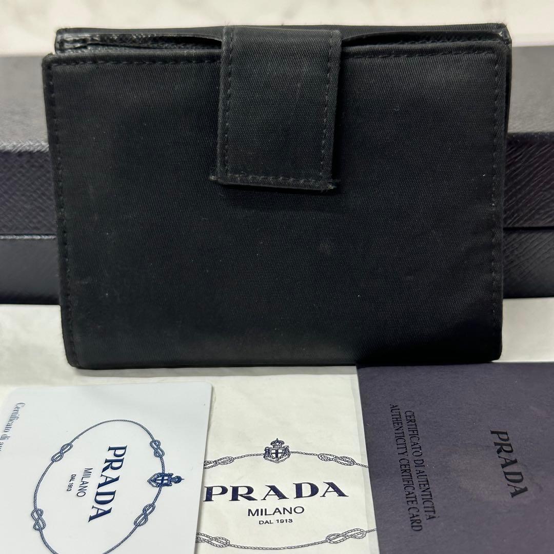 新品同様‼️ プラダ　PRADA 財布　折り財布　ナイロン　三角ロゴ　コンパクト