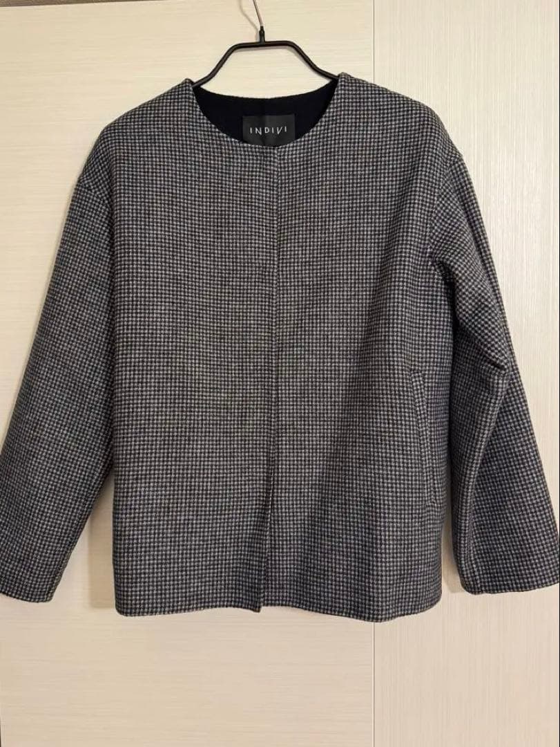 INDIVI リバーショートコート　ブラックサイズ38 未使用